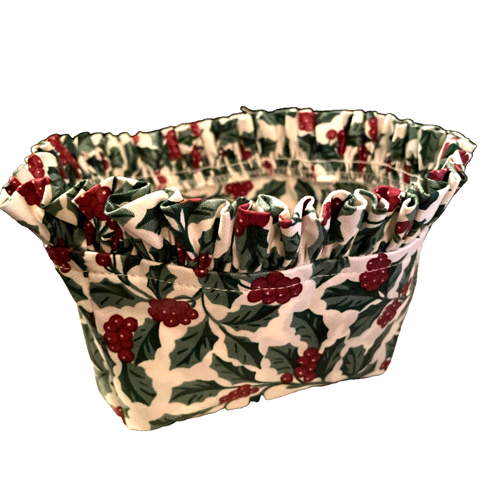 Longaberger Tradition Liner For Tea Basket l Holly Fabric Retired New Never Used